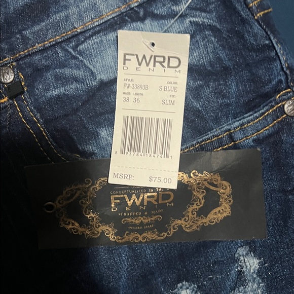 Men's Dark Blue Relaxed Jeans - Picture 2 of 4